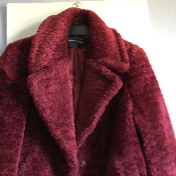 French Connection Faux Fur Notch Collar Coat - Picture 4 of 10